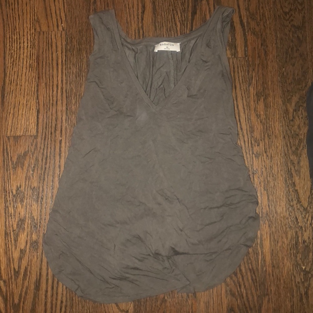 Olive green v-neck loose tank